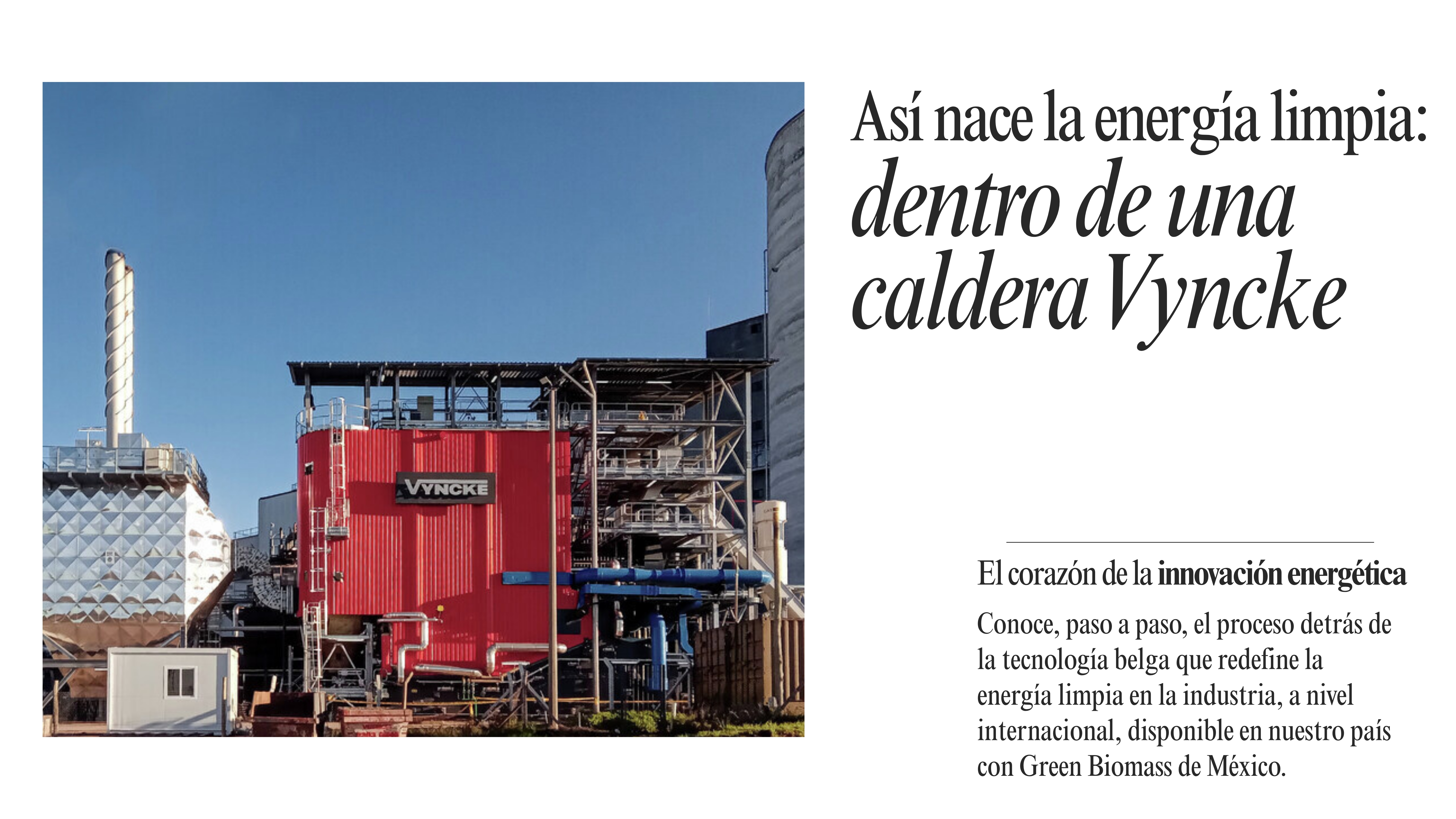 Caldera de biomasa VYNCKE en operación: tecnología multifuel que transforma residuos orgánicos en energía limpia y sostenible para la industria.